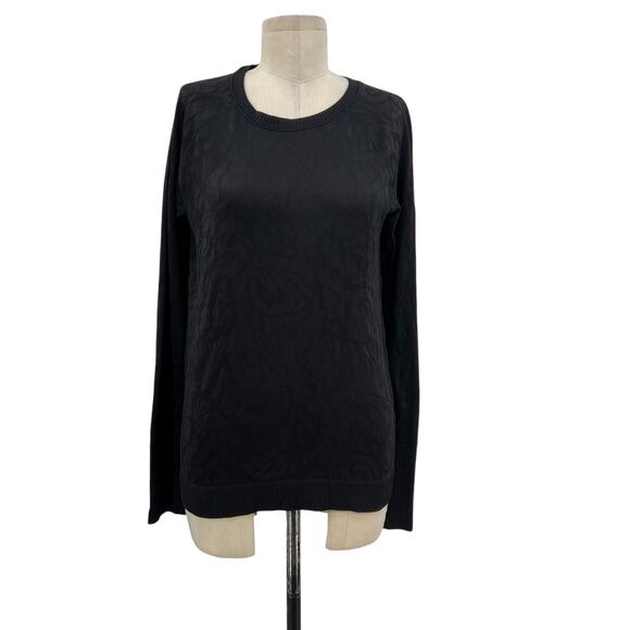 Lululemon Rest Less Pullover‎ Long Sleeve Textured Black Size 10 - Picture 1 of 12